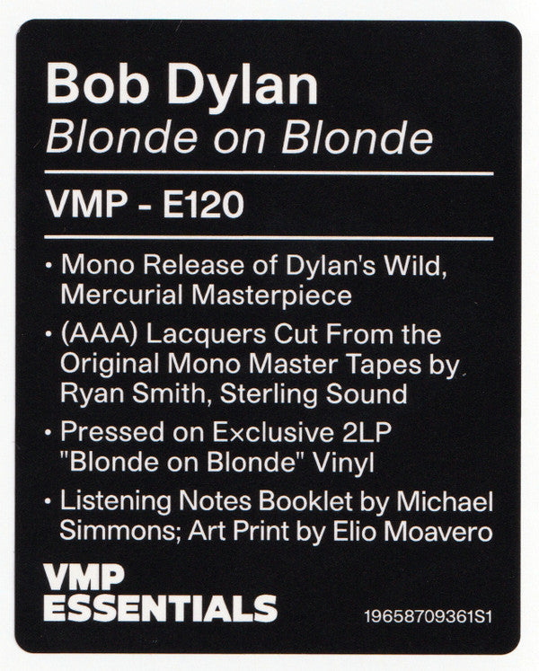 Bob Dylan - Blonde On Blonde (VMP | CLEAR BLONDE VINYL) | Mint (M) Mint (M)-Music History