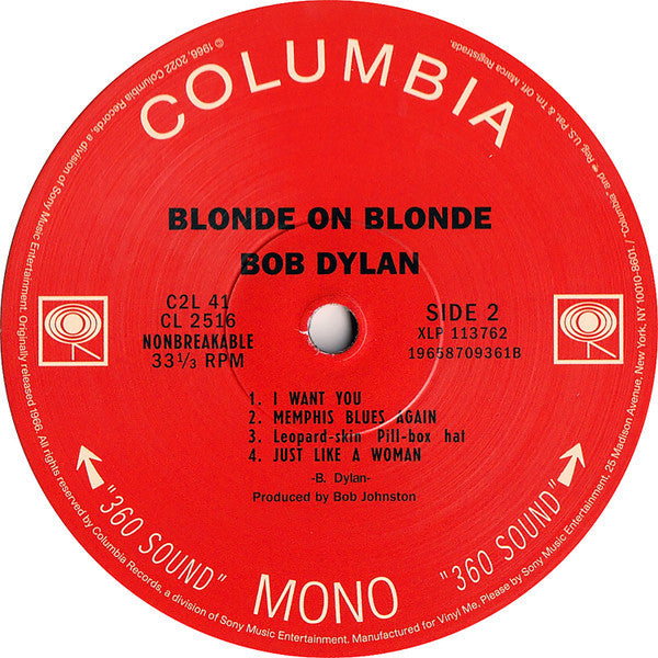 Bob Dylan - Blonde On Blonde (VMP | CLEAR BLONDE VINYL) | Mint (M) Mint (M)-Music History