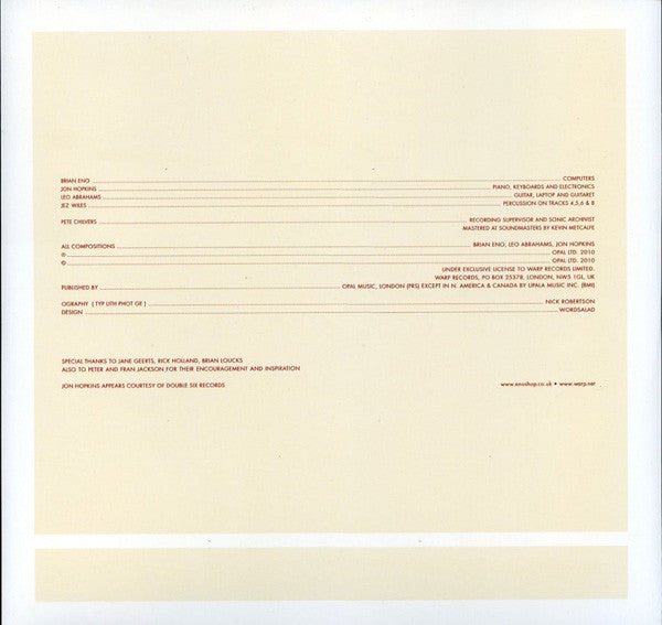 Brian Eno With Jon Hopkins & Leo Abrahams - Small Craft On A Milk Sea | Mint (M) Mint (M)-Music History