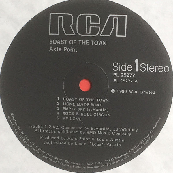Charlie Whitney ∙ Eddie Hardin ∙ Charlie McCracken - Boast Of The Town | Near Mint (NM) Near Mint (NM)-Music History