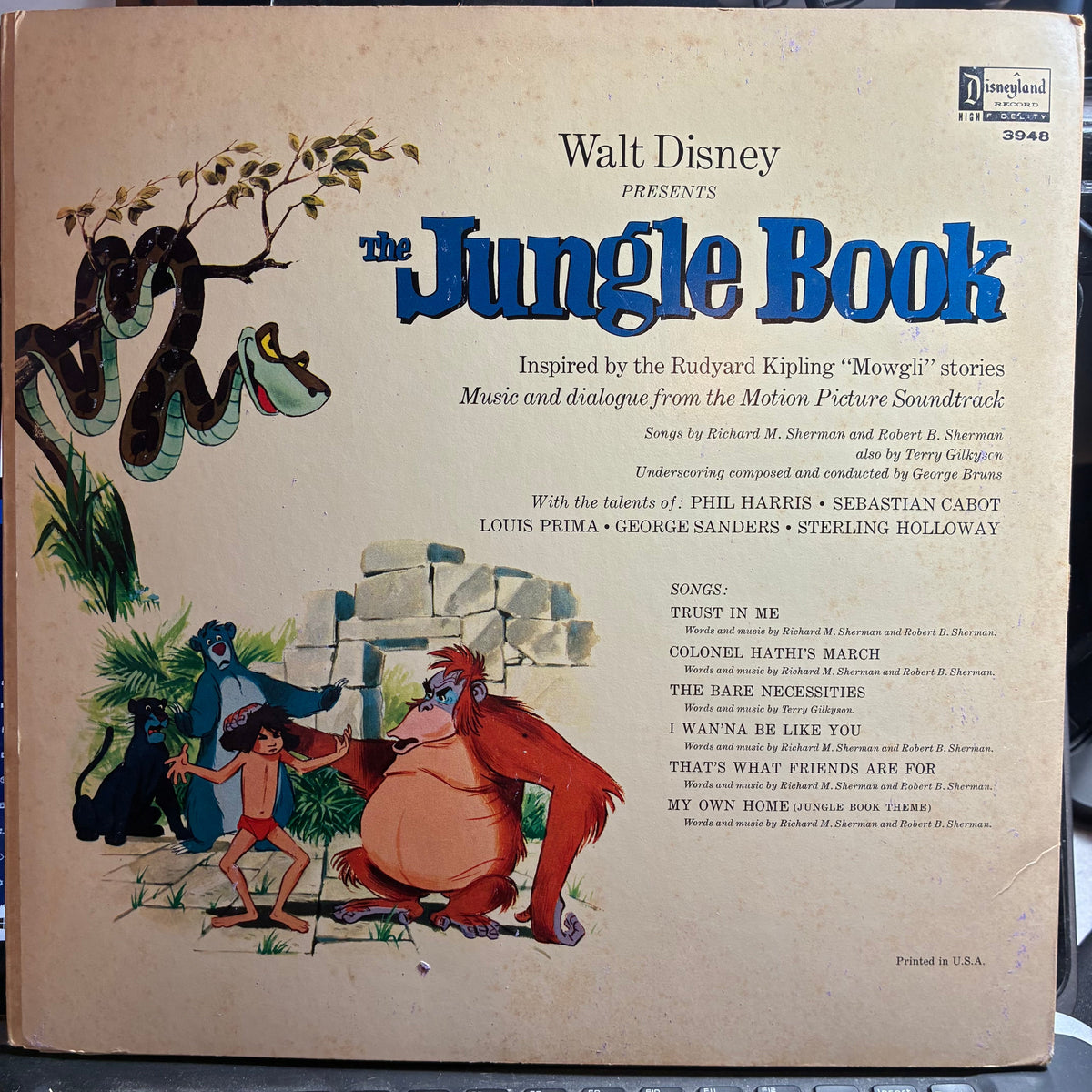 Various - The Story And Songs Of The Jungle Book (VINYL) | Very Good (VG) Very Good Plus (VG+)-Music History