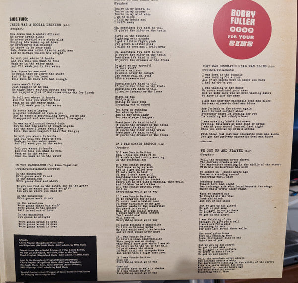 Chuck Prophet  Bobby Fuller Died For Your Sins | Mint (M) Mint (M)-Music History