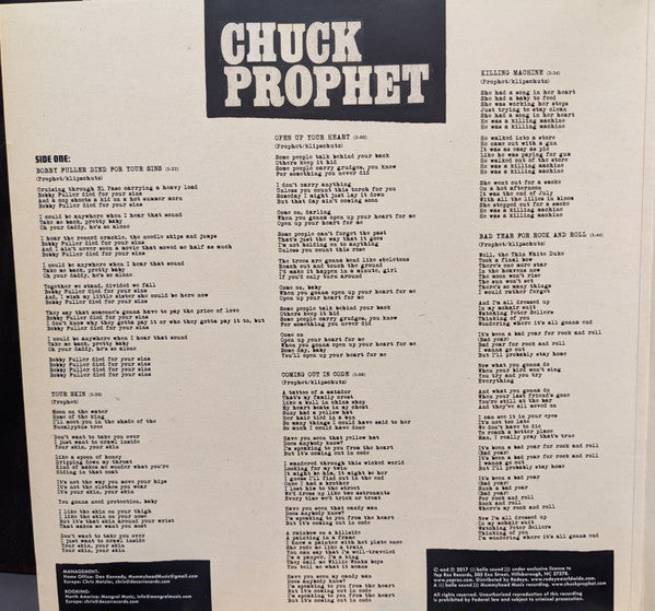 Chuck Prophet  Bobby Fuller Died For Your Sins | Mint (M) Mint (M)-Music History