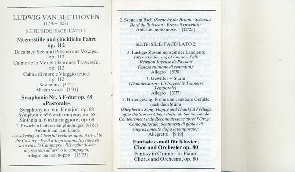 Symphonie No. 6 »Pastorale«, Chorfantasie ∙ Meerestille Und Glückliche Fahrt | Near Mint (NM) Near Mint (NM)-Music History