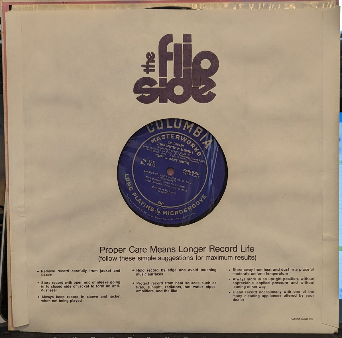 Ludwig van Beethoven - Quartet No. 7 in F Major, Op. 59, No. 1 | Excellent (EX) Near Mint (NM)-Music History