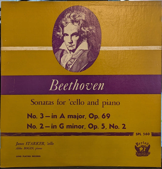 Ludwig van Beethoven - Sonatas For 'Cello and Piano | Excellent (EX) Near Mint (NM)-Music History