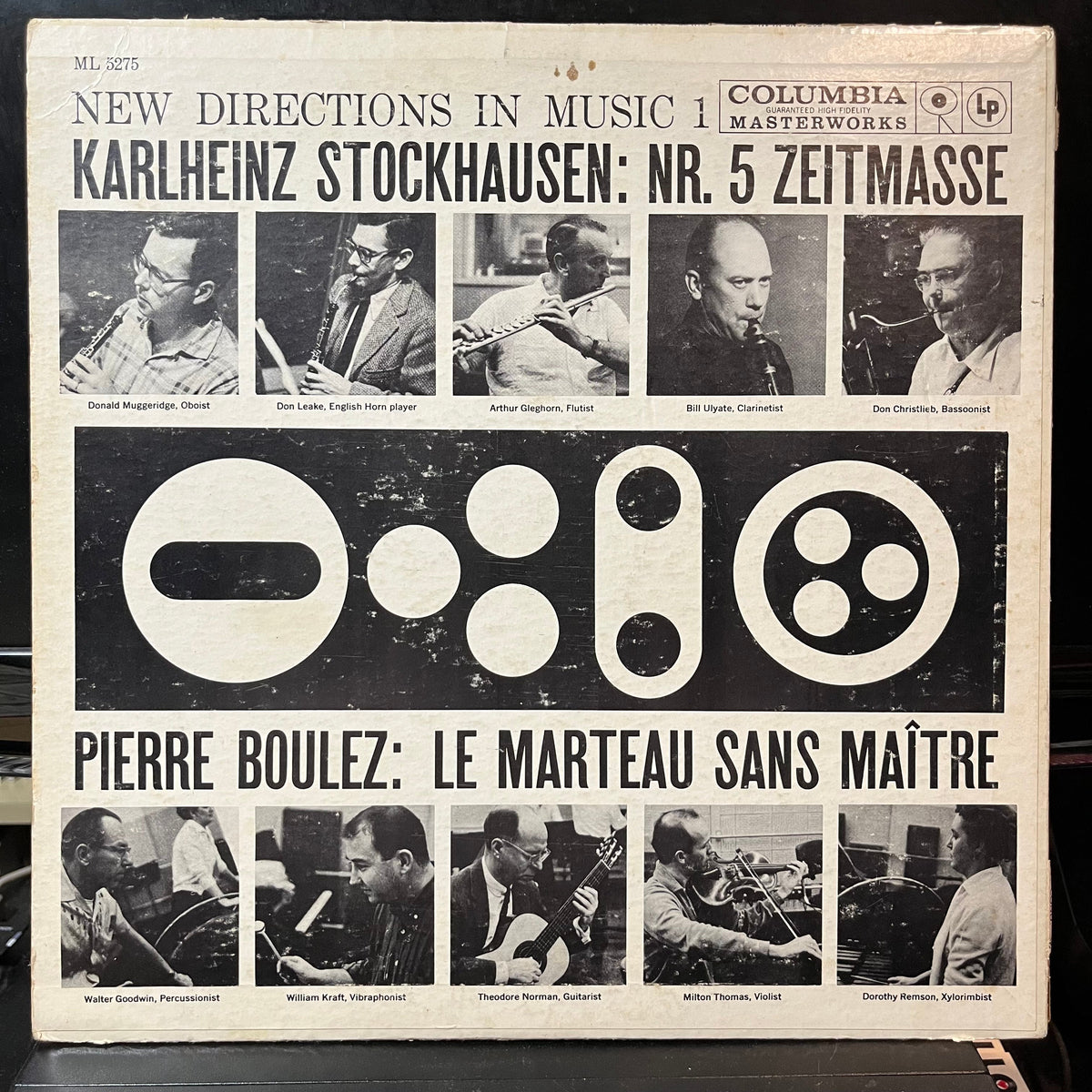Pierre Boulez / Stockhausen - Robert Craft - Le Marteau Sans Maître / Nr. 5 Zeitmasse For Five Woodwinds (VINYL LP COLUMBIA MASTERWORKS ML 5275 1958) | USED Excellent+ (EX+) Very Good Plus (VG+)-Music History