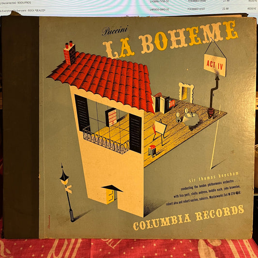 Giacomo Puccini - La Boheme Act IV 4X12" 78RPM | Excellent (EX) Very Good (VG)-Music History