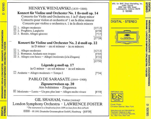 Henryk Wieniawski - Violin Concertos Nos. 1 & 2, Zigeunerweisen (CD) | Near Mint (NM) Near Mint (NM)-Music History