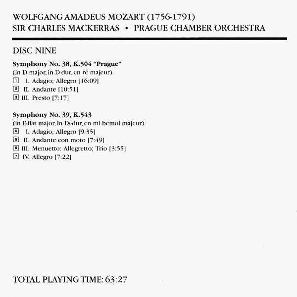 Wolfgang Amadeus Mozart - The Symphonies (10x CD Telarc ‎– CD 80729) | USED Near Mint (NM or M-) Near Mint (NM)-Music History
