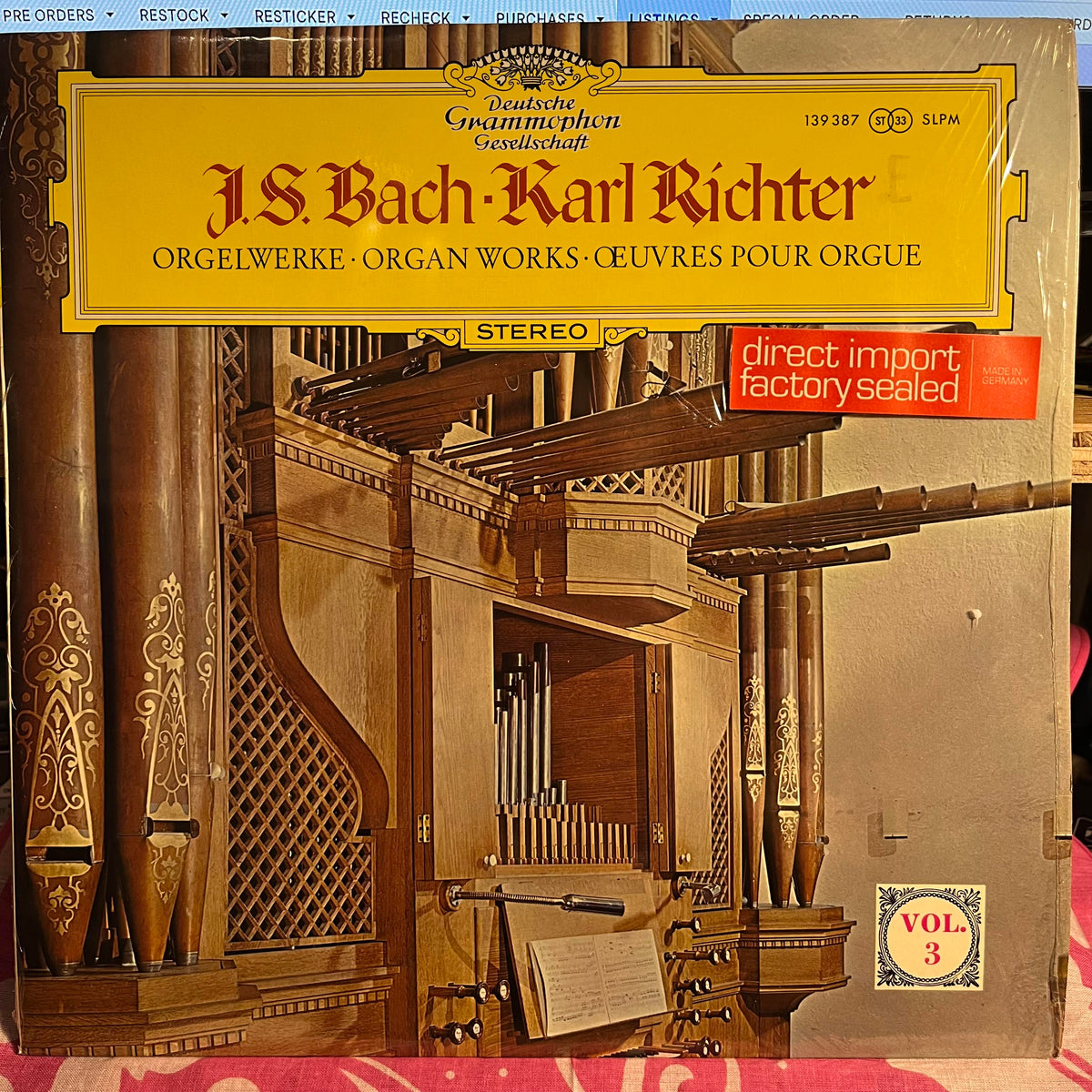 Johann Sebastian Bach - Orgelwerke = Organ Works = Œuvres Pour Orgue (Vol. 3) *SHRINK/GERMANY* | Near Mint (NM) Near Mint (NM)-Music History