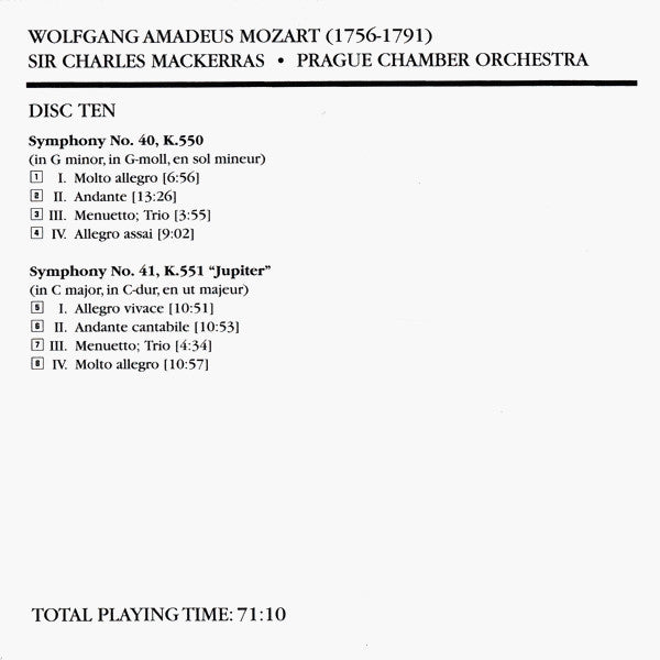 Wolfgang Amadeus Mozart - The Symphonies (10x CD Telarc ‎– CD 80729) | USED Near Mint (NM or M-) Near Mint (NM)-Music History