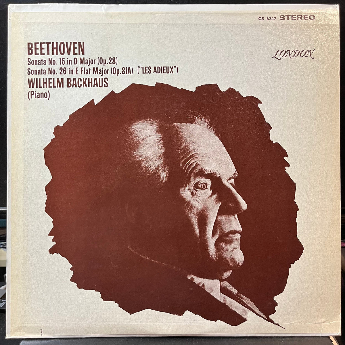Ludwig van Beethoven, Wilhelm Backhaus - Beethoven: Sonata No. 15 and 26. Wilhelm Backhaus, Piano (VINYL LP LONDON CS 6247 1962) | Near Mint (NM or M-) Near Mint (NM)-Music History