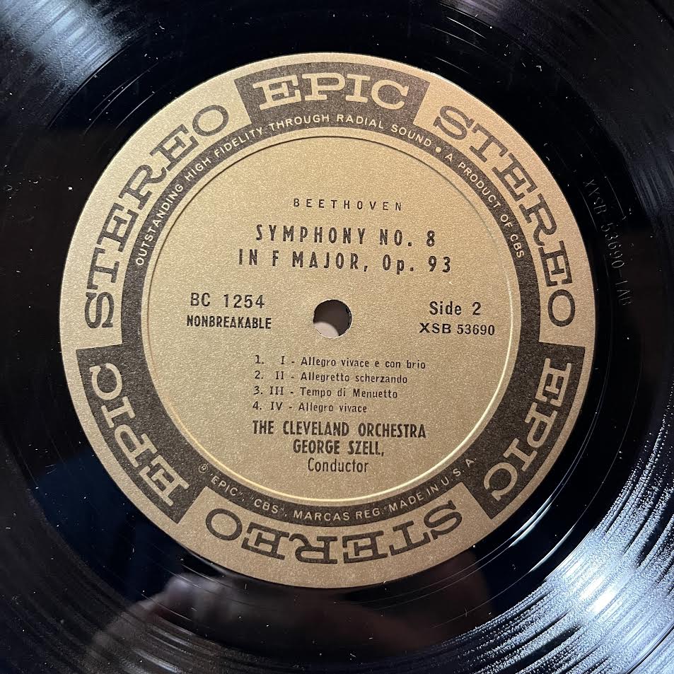 George Szell - Symphony No.4 In D Minor, Op.120 / Symphony No.8 In F Major, Op.93 (VINYL) | Near Mint (NM) Excellent+ (EX+)-Music History