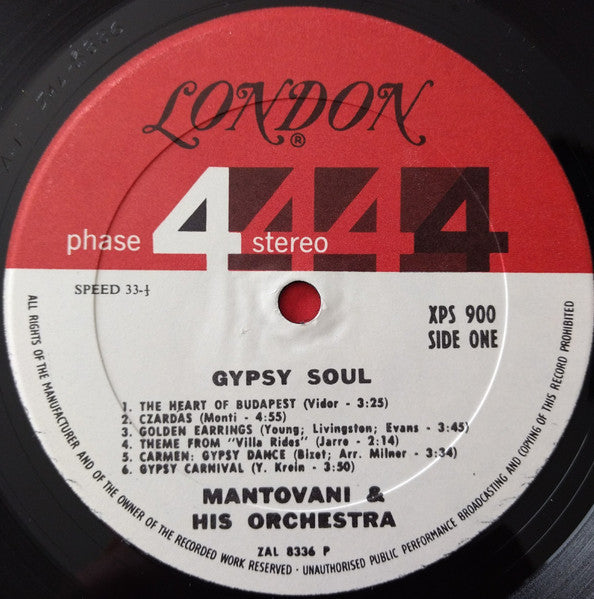 Mantovani And His Orchestra - Gypsy Soul | Near Mint (NM) Near Mint (NM)-Music History