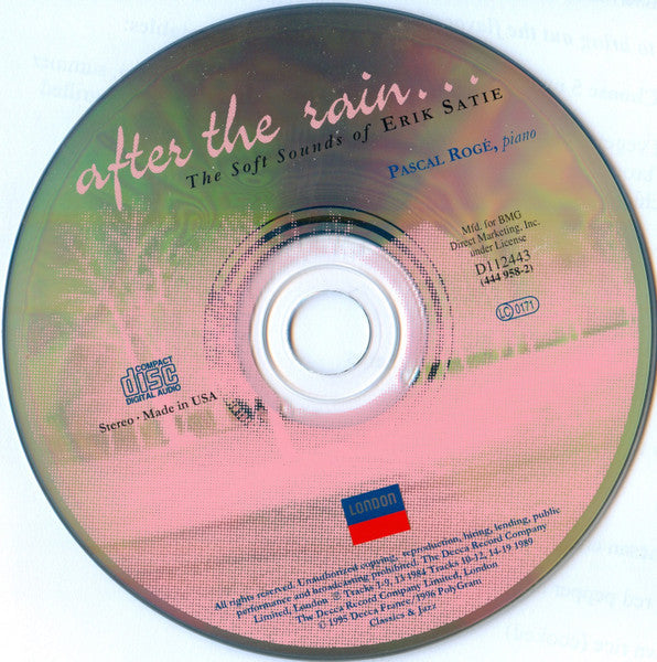 Erik Satie - After The Rain... The Soft Sounds Of Erik Satie (CD) | Near Mint (NM) Near Mint (NM)-Music History