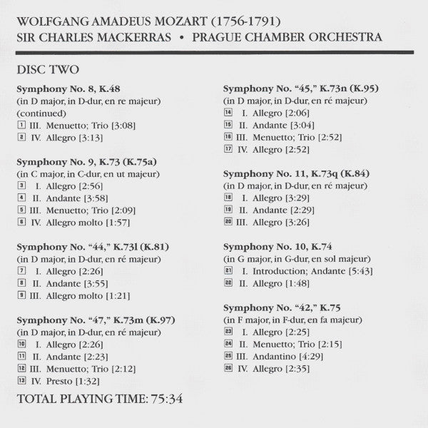 Wolfgang Amadeus Mozart - The Symphonies (10x CD Telarc ‎– CD 80729) | USED Near Mint (NM or M-) Near Mint (NM)-Music History