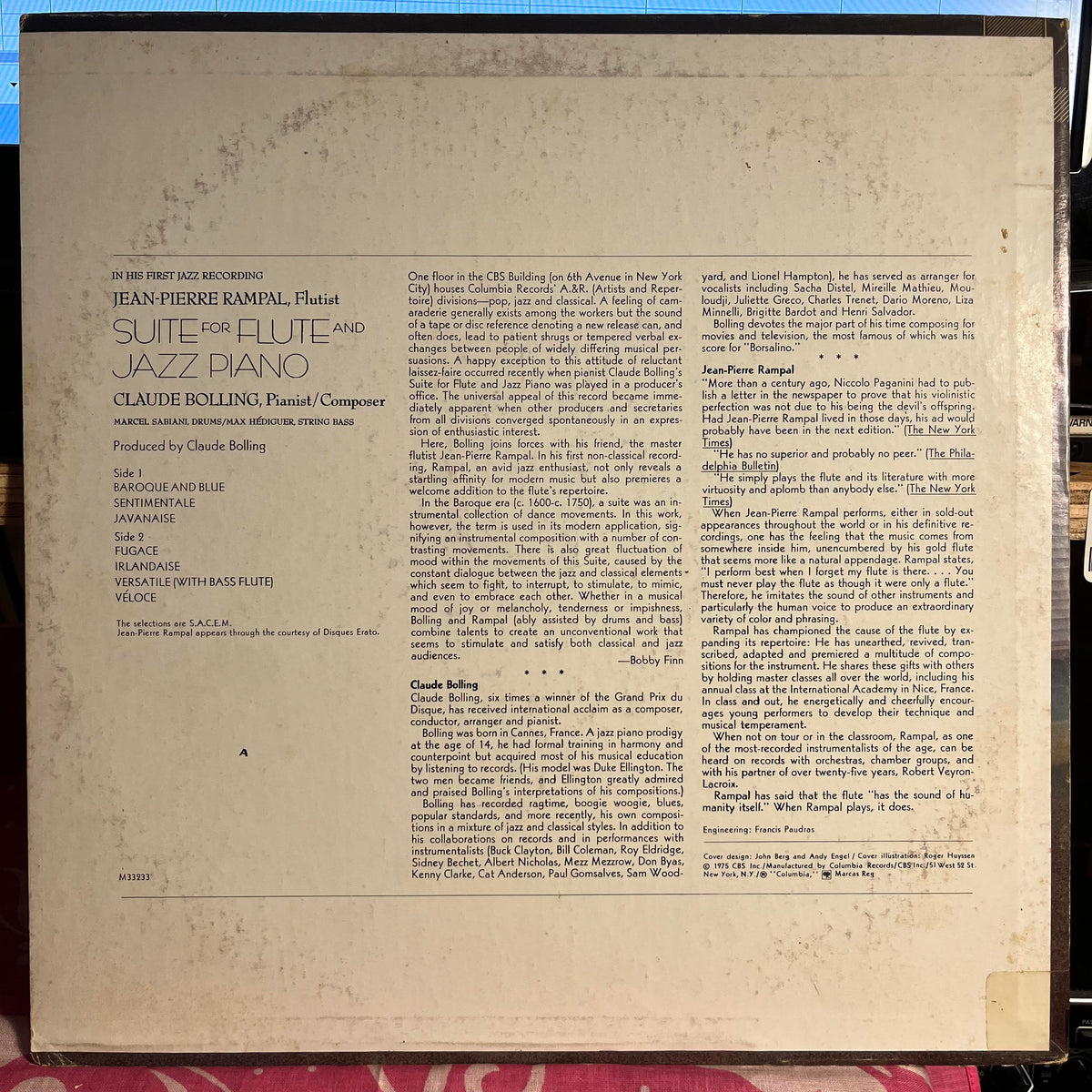 Jean-Pierre Rampal - Suite For Flute And Jazz Piano *TERRE HAUTE* | Near Mint (NM) Very Good Plus (VG+)-Music History