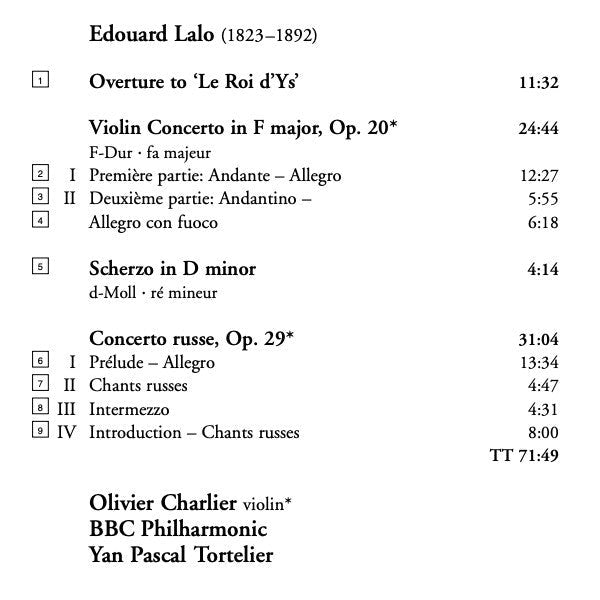Édouard Lalo - Concerto Russe / Violin Concerto / Overture To 'Le Roi D'Ys' / Scherzo In D Minor (CD) | Near Mint (NM) Near Mint (NM)-Music History