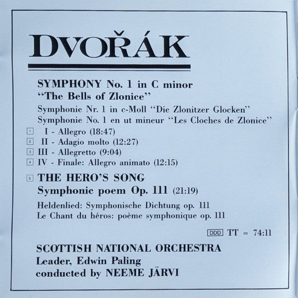 Symphony No. 1 ' The Bells Of Zlonice' - The Hero's Song Symphonic Poem Op. 111 (CD) | Near Mint (NM) Near Mint (NM)-Music History