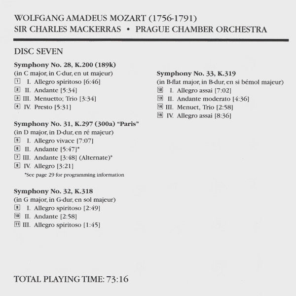 Wolfgang Amadeus Mozart - The Symphonies (10x CD Telarc ‎– CD 80729) | USED Near Mint (NM or M-) Near Mint (NM)-Music History