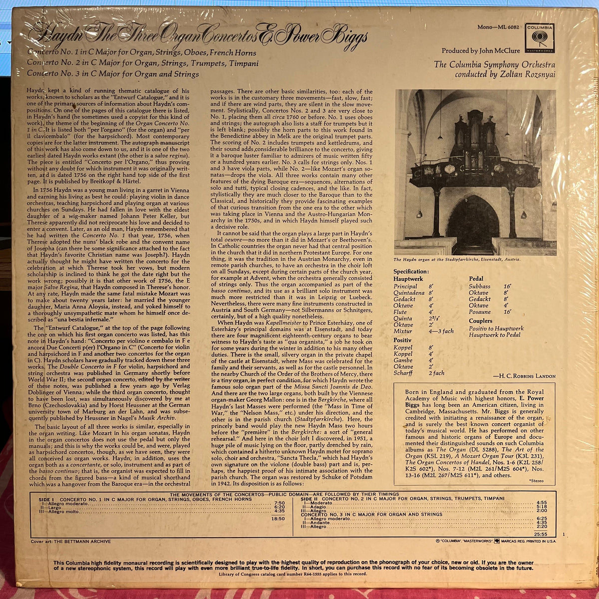 Joseph Haydn - The Three Organ Concertos *SHRINK* | Near Mint (NM) Near Mint (NM)-Music History