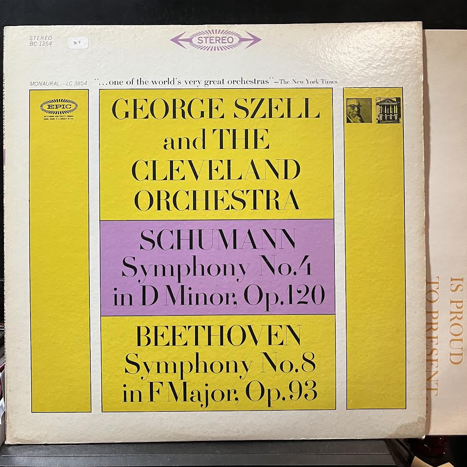 George Szell - Symphony No.4 In D Minor, Op.120 / Symphony No.8 In F Major, Op.93 (VINYL) | Near Mint (NM) Excellent+ (EX+)-Music History