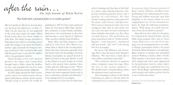 Erik Satie - After The Rain... The Soft Sounds Of Erik Satie (CD) | Near Mint (NM) Near Mint (NM)-Music History