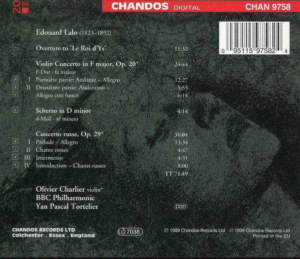 Édouard Lalo - Concerto Russe / Violin Concerto / Overture To 'Le Roi D'Ys' / Scherzo In D Minor (CD) | Near Mint (NM) Near Mint (NM)-Music History