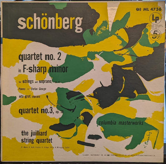Arnold Schoenberg - Quartet No. 2 In F-Sharp Minor For Strings And Soprano, Op. 10 / Quartet No. 3, Op. 30 | Near Mint (NM) Near Mint (NM)-Music History