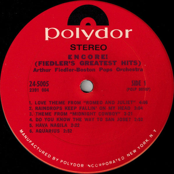 Arthur Fiedler - Encore (Fiedler's Greatest Hits) | Near Mint (NM) Excellent (EX)-Music History