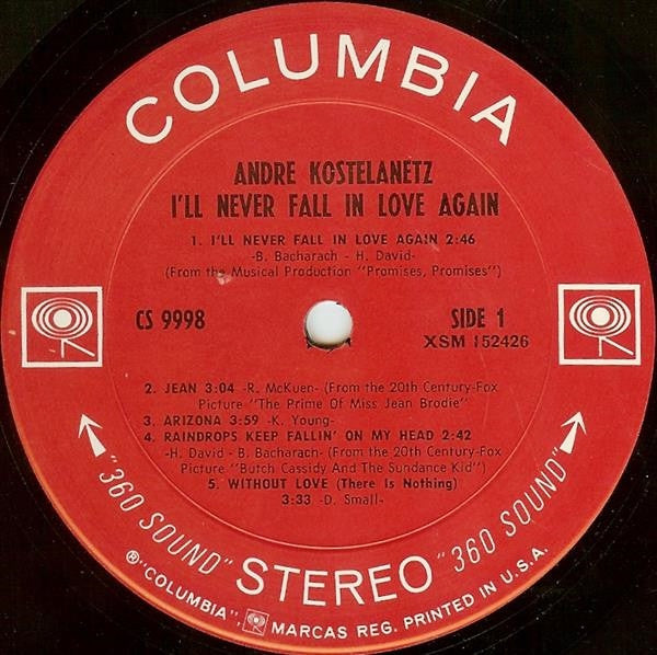 André Kostelanetz - I'll Never Fall In Love Again | Near Mint (NM) Near Mint (NM)-Music History