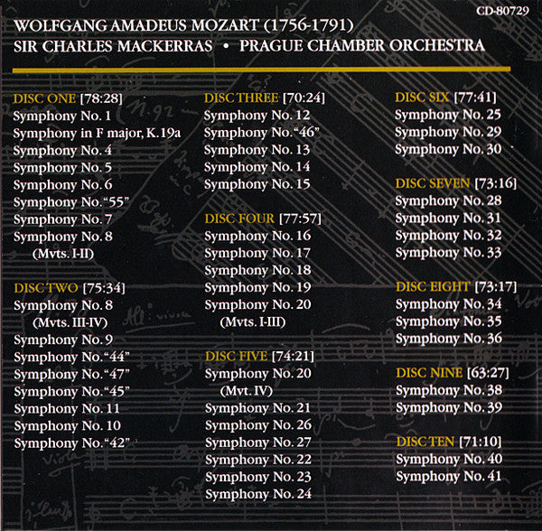 Wolfgang Amadeus Mozart - The Symphonies (10x CD Telarc ‎– CD 80729) | USED Near Mint (NM or M-) Near Mint (NM)-Music History