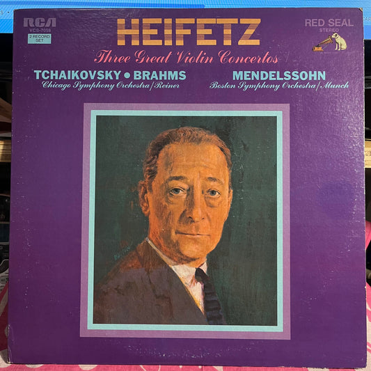 Jascha Heifetz - Three Great Violin Concertos | Near Mint (NM) Excellent (EX)-Music History