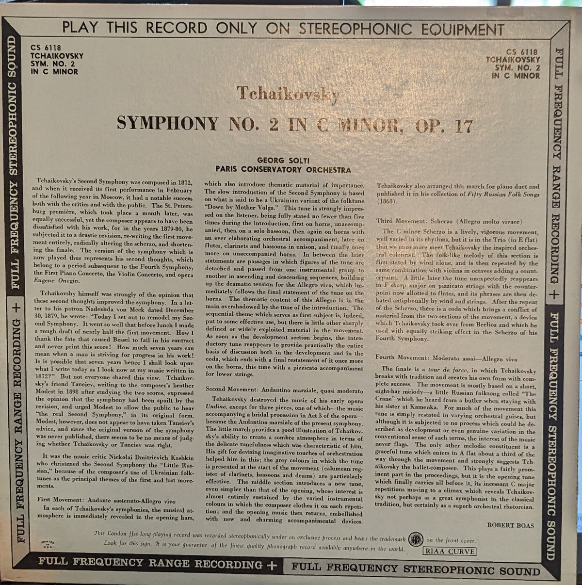 Pyotr Ilyich Tchaikovsky - Symphony No. 2 In C Minor, Opus 17 ("Little Russian") | Near Mint (NM) Near Mint (NM)-Music History