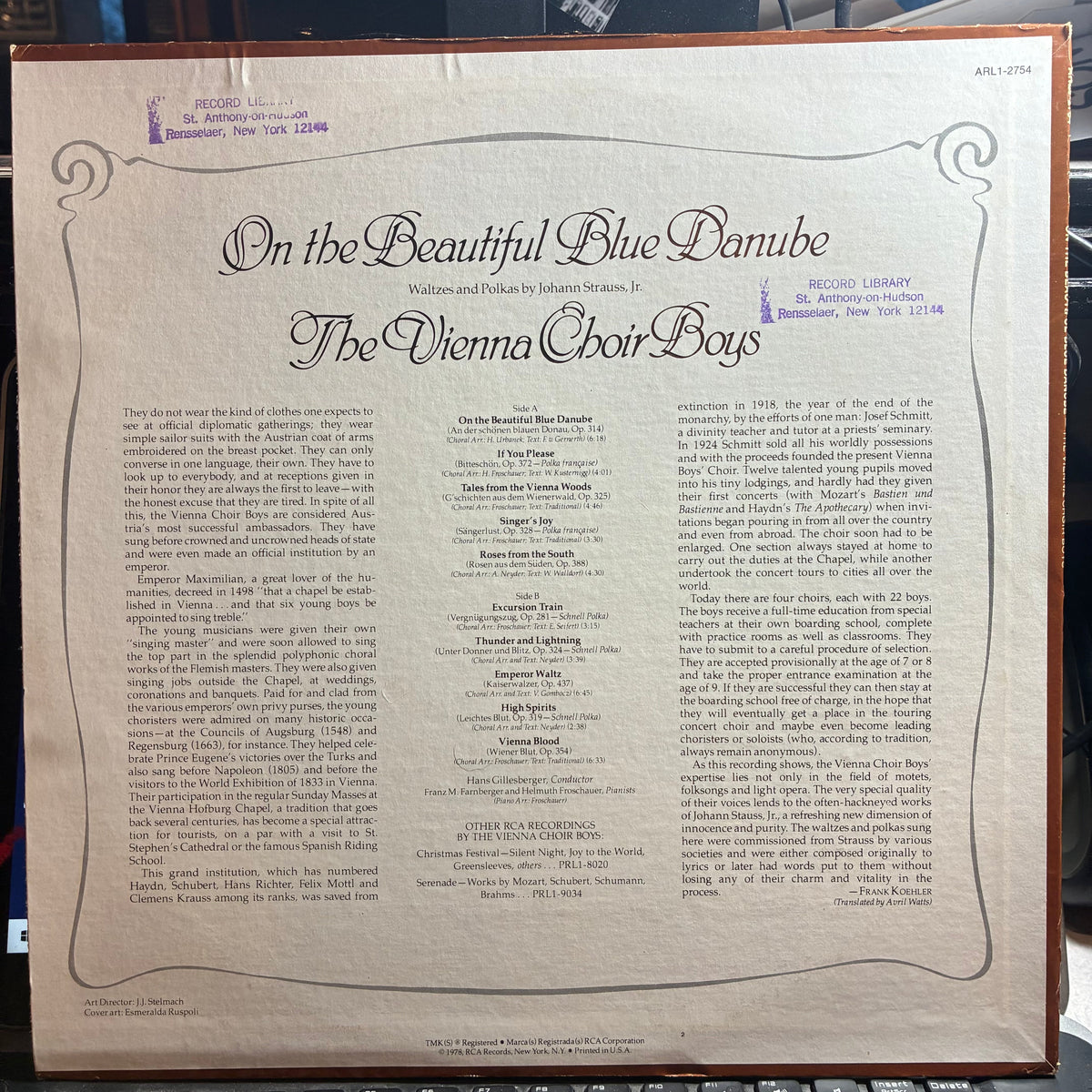 Die Wiener Sängerknaben - On The Beautiful Blue Danube: Waltzes And Polkas By Johann Strauss, Jr (VINYL) | Near Mint (NM or M-) Excellent (EX)-Music History