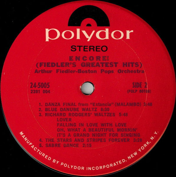 Arthur Fiedler - Encore (Fiedler's Greatest Hits) | Near Mint (NM) Excellent (EX)-Music History