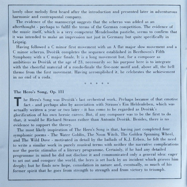 Symphony No. 1 ' The Bells Of Zlonice' - The Hero's Song Symphonic Poem Op. 111 (CD) | Near Mint (NM) Near Mint (NM)-Music History