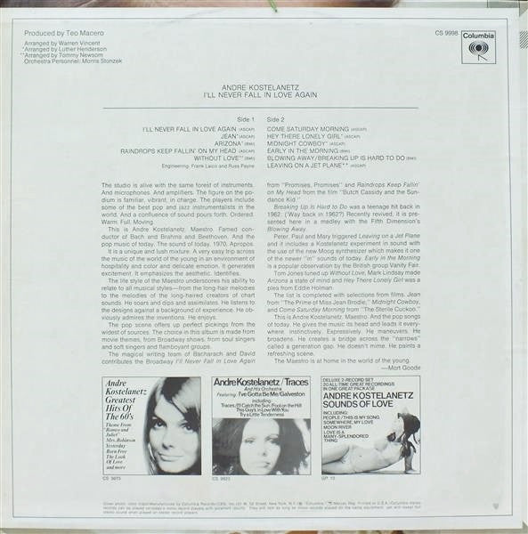 André Kostelanetz - I'll Never Fall In Love Again | Near Mint (NM) Near Mint (NM)-Music History