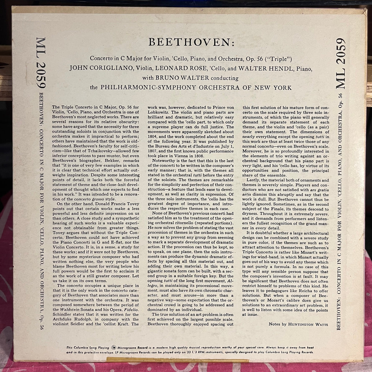 Ludwig van Beethoven - Concerto In C Major For Violin, 'Cello, Piano, And Orchestra, Op. 56 ("Triple") 10" | Near Mint (NM) Excellent (EX)-Music History