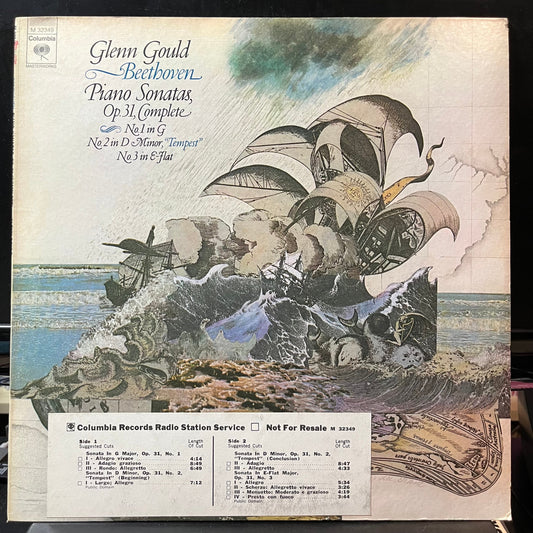 Beethoven* / Glenn Gould - Piano Sonatas, Op. 31, Complete: No. 1 In G / No. 2 In D Minor, "Tempest" / No. 3 In E-Flat (PROMO VINYL LP COLUMBIA MASTERWORKS M 32349 1973) | USED Near Mint (NM or M-) Near Mint- (NM-)-Music History