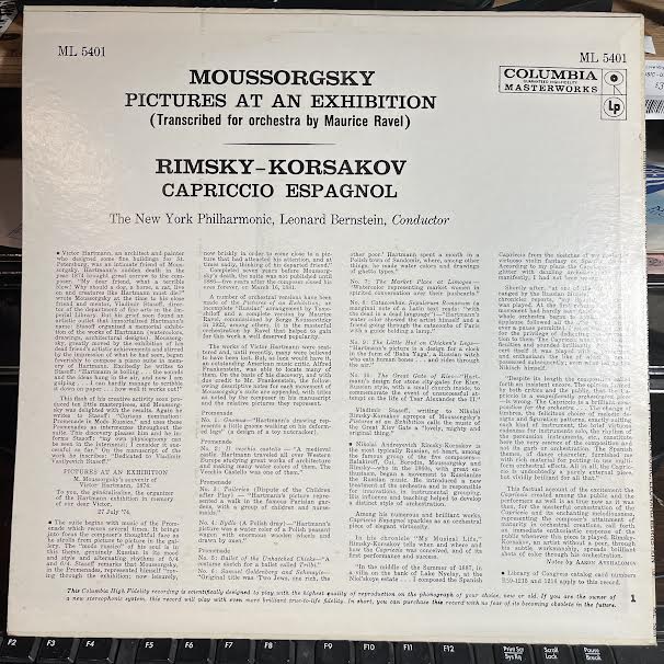 Modest Mussorgsky - Pictures At An Exhibition · Capriccio Espagnol (VINYL) | Near Mint (NM or M-)-Music History