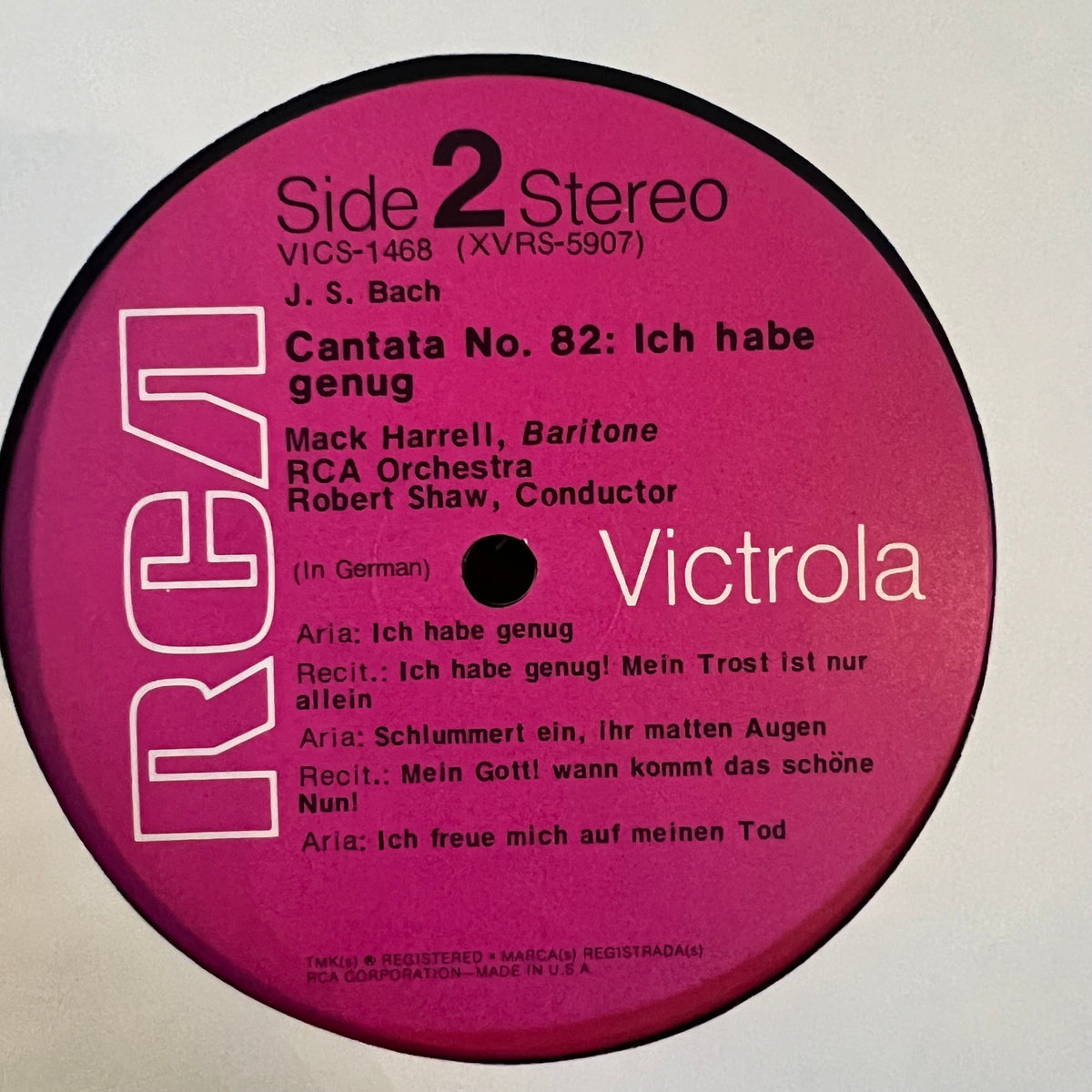 Johann Sebastian Bach - Cantatas No. 56: Ich Will Den Kreuzstab Gerne Tragen / No. 82: Ich Habe Genug | Near Mint (NM) Near Mint (NM)-Music History