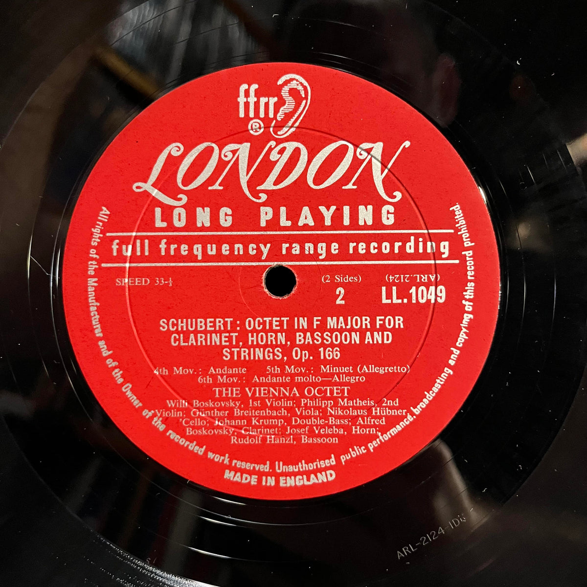 Franz Schubert - Octet In F Major Opus 166 For Clarinet, Horn, Bassoon And Strings | Near Mint (NM) Excellent (EX)-Music History