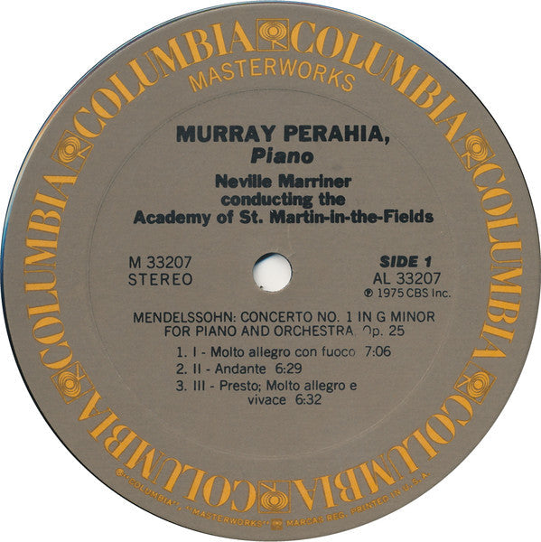 Murray Perahia - Piano Concertos (No. 1 In G Minor, Op. 25 / No. 2 In D Minor, Op. 40) | Near Mint (NM) Excellent (EX)-Music History