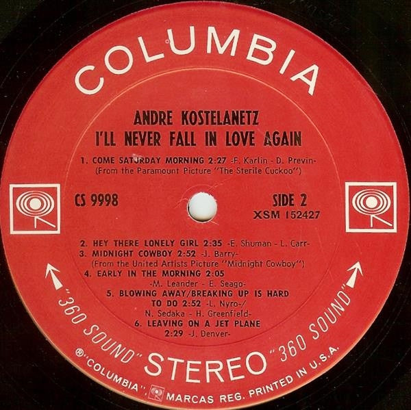 André Kostelanetz - I'll Never Fall In Love Again | Near Mint (NM) Near Mint (NM)-Music History