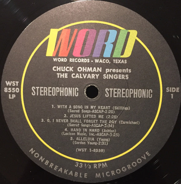 Chuck Ohman - Chuck Ohman Presents The Calvary Singers (VINYL) | Near Mint (NM) Near Mint (NM)-Music History