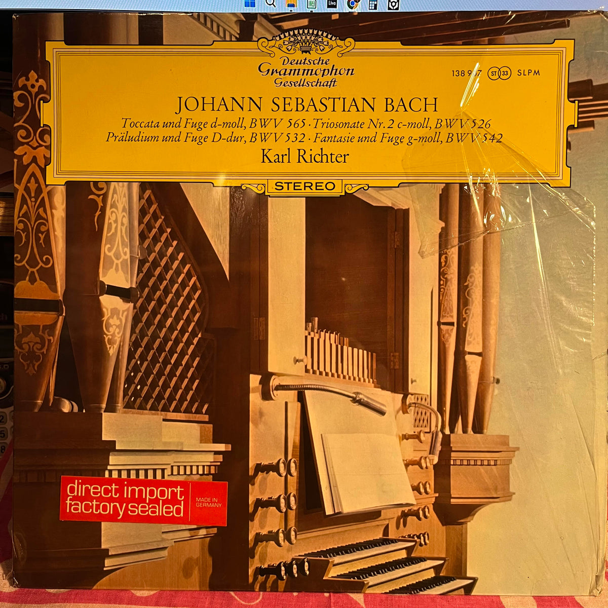 Johann Sebastian Bach - Toccata Und Fuge d-moll, BWV 565 · Triosonate Nr. 2 c-moll, BWV 526 · Präludium Und Fuge D-dur, BWV 532 · Fantasie Und Fuge g-moll, BWV 542 *SHRINK/GERMANY* | Near Mint (NM) Near Mint (NM)-Music History