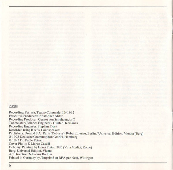 Claude Debussy - Debussy: 12 Etudes / Berg: Sonate Op. 1 (CD) | Near Mint (NM)-Music History