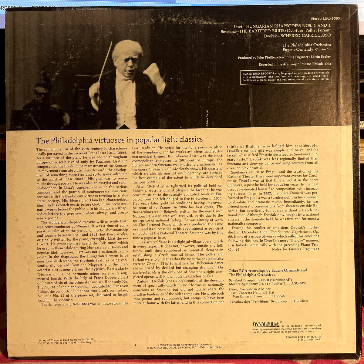 Franz Liszt - Hungarian Rhapsodies Nos. 1 And 2, Bartered Bride: Overture *STEREO/RED SEAL* | Near Mint (NM) Excellent (EX)-Music History